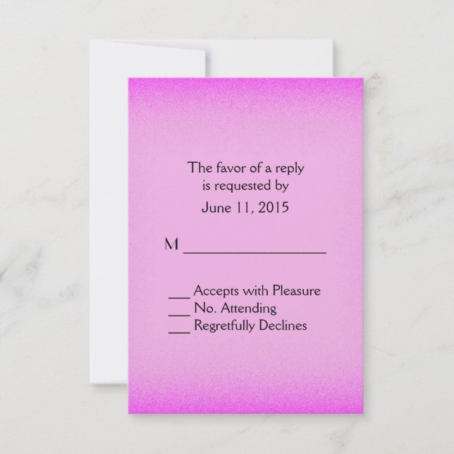 Pink Glow UAWG RSVP Karte (Vorderseite)