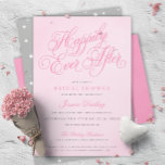 Pink glücklich immer nach Bridal Dusche Einladunge Einladung<br><div class="desc">Märchenhaft "Happily Ever After" Brautdusche Einladungen in Rosa und Grau,  mit schönen typografischen Schnörkeln. Skripttext liest "Happily Ever After" in rosa,  mit einem Stern-Design auf dem Backer.</div>