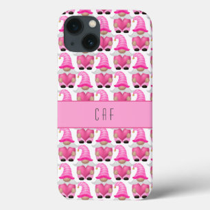 Pink Gnomes Hearts Monogram Woodland Niedlich Case-Mate iPhone Hülle