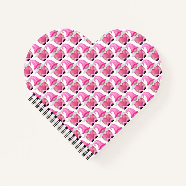 Pink Gnomes Hearts Woodland Skandinavien Niedlich Notizbuch (Vorderseite)