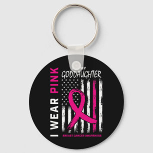 Pink Godtochter Brustkrebs-Fahne und Ck G Schlüsselanhänger