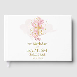 Pink & Gold 1. Geburtstag & Taufe Gedächtnis Gästebuch