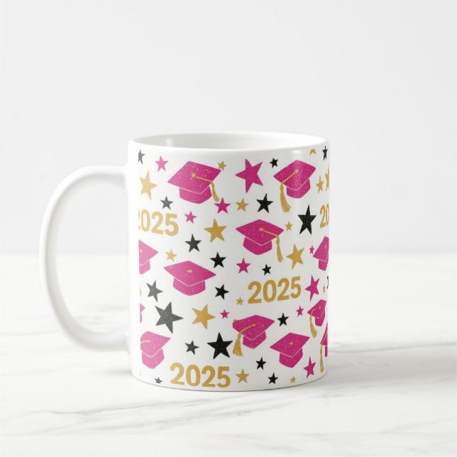Pink Gold Abschluss Muster Kaffeetasse (Links)