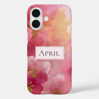 Pink & Gold Abstract Watercolor  iPhone 16 Hülle