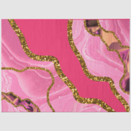 Pink & Gold Agate Geode Glitzer Seidenpapier