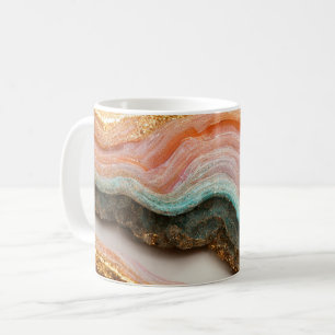 Pink Gold Agate Geode Stone Kaffeetasse