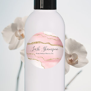 Pink Gold Agate Lash Extension Shampoo Cleanser Runder Aufkleber