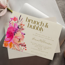 Pink Gold Aquarellfarben Brautparty Brunch