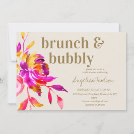 Pink Gold Aquarellfarben Brautparty Brunch Einladung