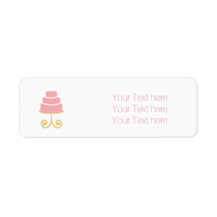 Pink & Gold Bakery Cake Address Labels