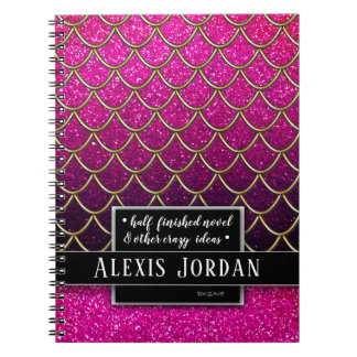 Pink Gold Black Ombre Glitzer Meerjungfrau Notizblock