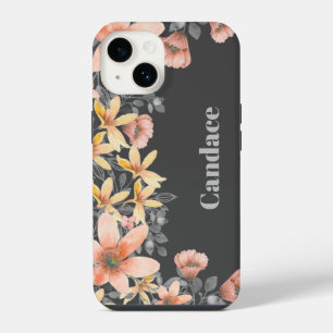 Pink & Gold Blumenkuchen Personalisiert iPhone 14 Hülle