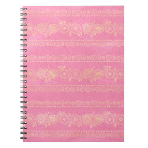 Pink & Gold Boho-Einhorn-Muster Notizblock