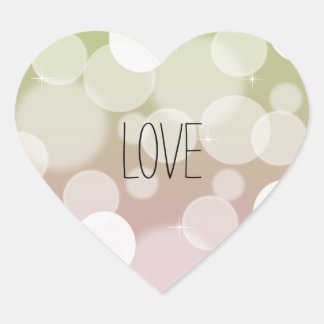 Pink Gold Bokeh-Liebe Herz-Aufkleber