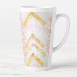 Pink & Gold Botanical Palm Leaves Milchtasse