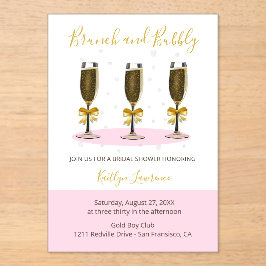 Pink Gold Brunch and Bubbly Bridal Shower Acryleinladungen