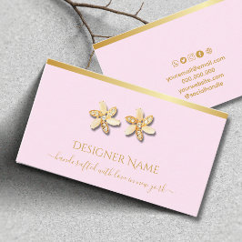 Pink Gold Classic und Chic Jewelry Display Card Visitenkarte