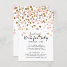 Pink Gold Confetti Baby Showbook for Baby
