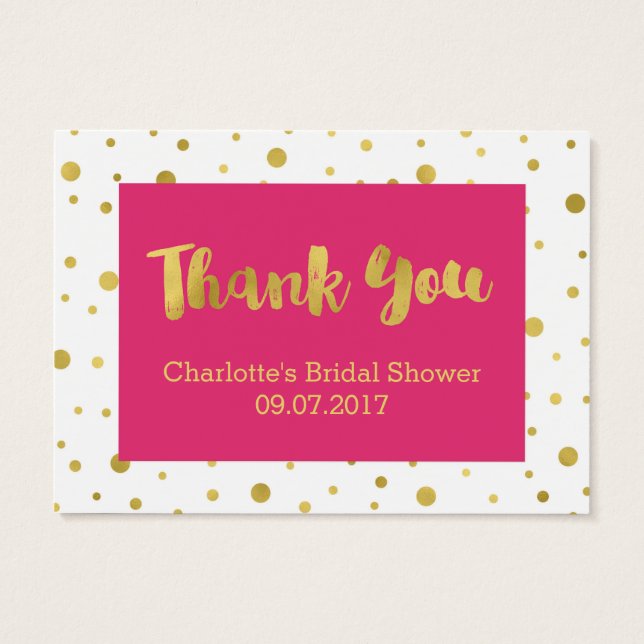 Pink Gold Confetti Brautparty Gefälte Tags (Rückseite)