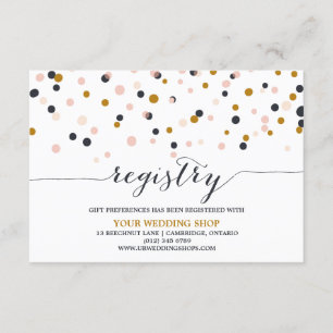 Pink & Gold Confetti Dots Geschenkkarte Begleitkarte