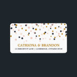Pink & Gold Confetti Dots Rücksendeadresse Adressaufkleber<br><div class="desc">Confetti Dots Rücksendeadresse Label Stilvolle und einzigartige Adressetiketten mit rot,  gold und dunkel lila Konfetti-Punkten. Passende Artikel und andere Farben sind verfügbar.</div>