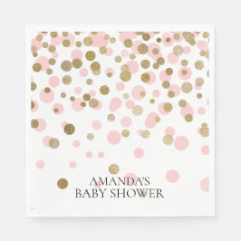 Pink & Gold Confetti Duschpapier Napkins Serviette
