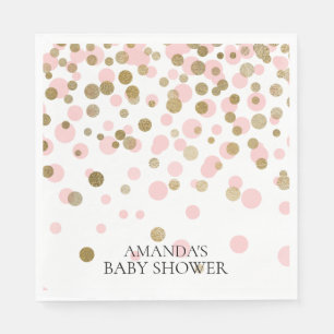 Pink & Gold Confetti Duschpapier Napkins Serviette
