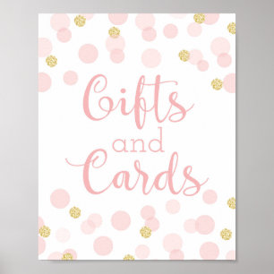 Pink Gold Confetti Kinderdusche Geschenke & Karten Poster