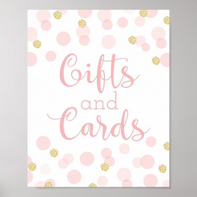 Pink Gold Confetti Kinderdusche Geschenke & Karten Poster (Vorne)