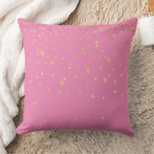 Pink Gold Confetti Kissen