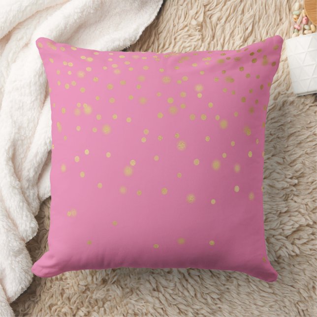Pink Gold Confetti Kissen (Decke)