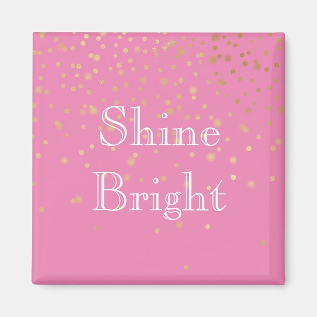 Pink Gold Confetti Magnet (Vorne)