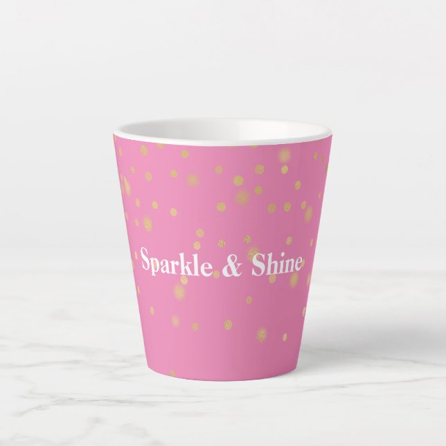 Pink Gold Confetti Milchtasse (Vorderseite)