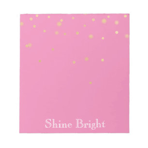 Pink Gold Confetti Notizblock