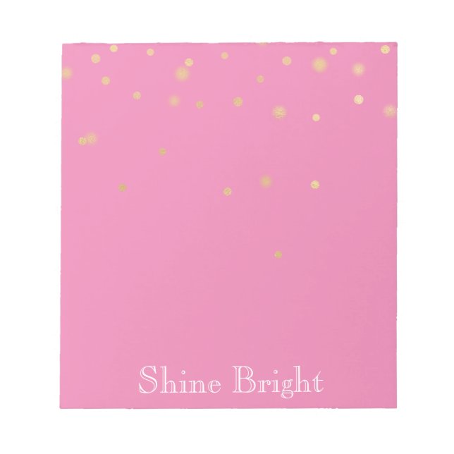 Pink Gold Confetti Notizblock (Vorderseite)