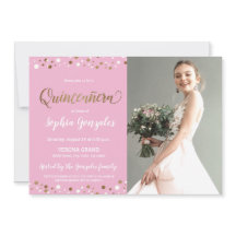 Pink Gold Confetti Quinceanera Foto 15.