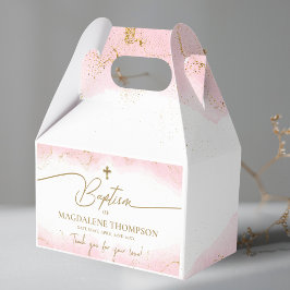 Pink Gold Cross Danke Girl Baptisse Geschenkschachtel