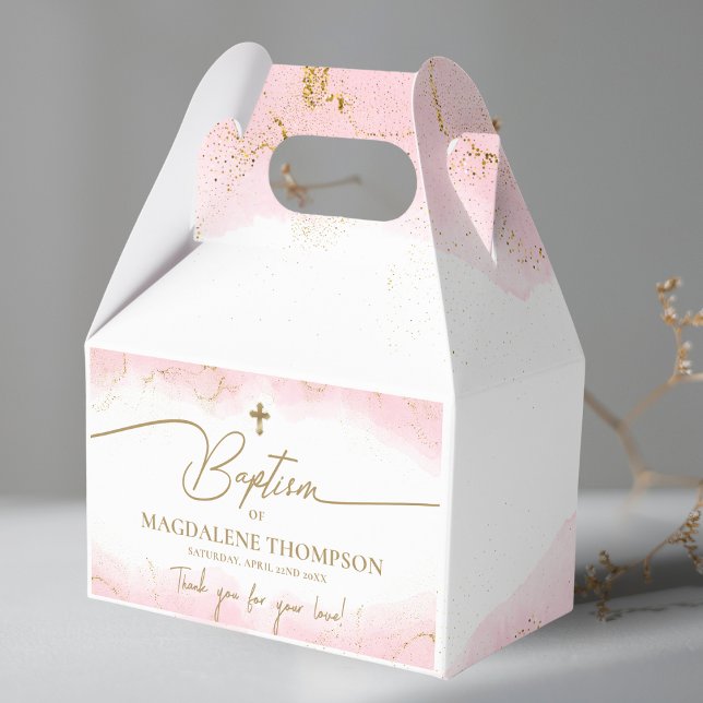 Pink Gold Cross Danke Girl Baptisse Geschenkschachtel (Von Creator hochgeladen)