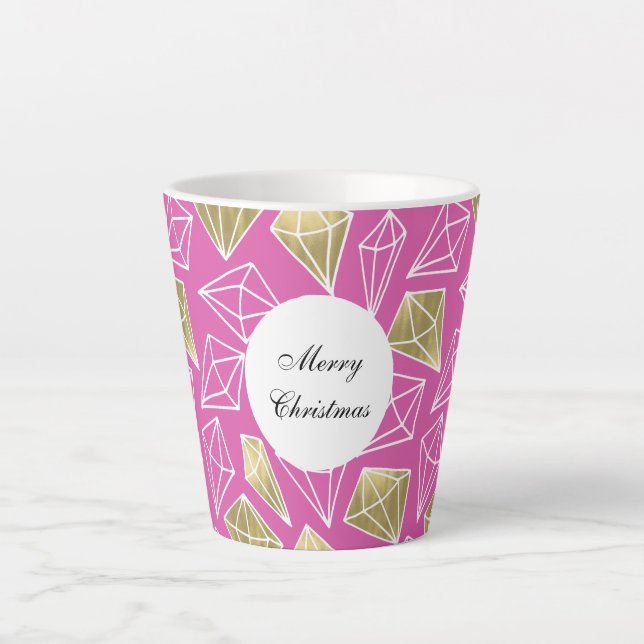 Pink Gold Diamonds Weihnachten Milchtasse (Vorderseite)
