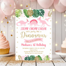 Pink Gold Dinosaurier Geburtstag