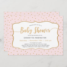 Pink Gold Dot Girl Babydusche