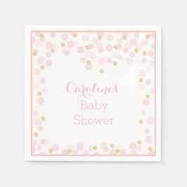 Pink Gold Dots Baby Dusche Napkin Serviette