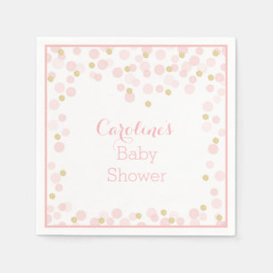 Pink Gold Dots Baby Dusche Napkin Serviette