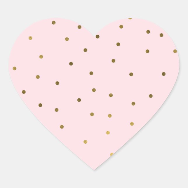 Pink Gold Dots Confetti Celebration Brautparty Herz-Aufkleber (Vorderseite)