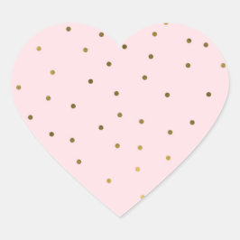 Pink Gold Dots Confetti Celebration Brautparty Herz-Aufkleber