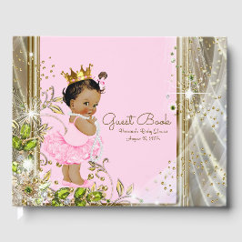 Pink Gold Ethnic Princess Baby Showbook Gästebuch