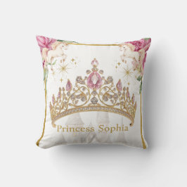 Pink Gold Fairytale Princess Crown Geburtstagspart Kissen