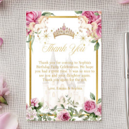 Pink Gold Fairytale Princess Crown Vielen Dank Dankeskarte