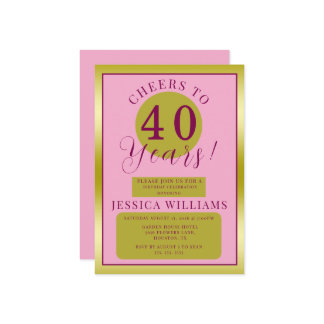 Pink & Gold Feminine Geburtstagsparty Einladung