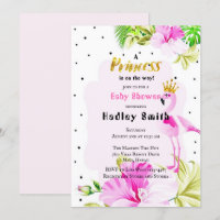 Pink Gold Flamingo Princess Baby Dusche